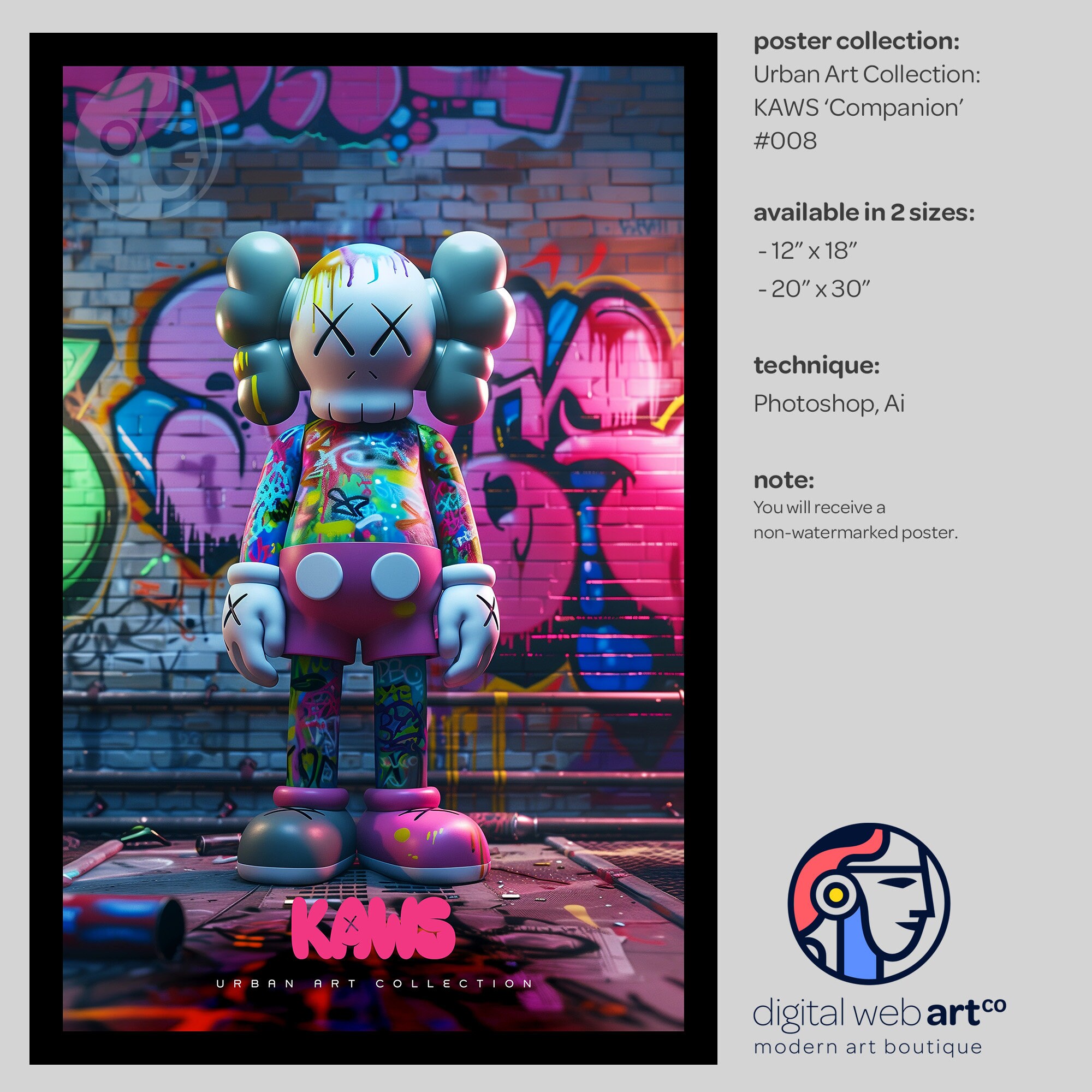 Hypebeast KAWS Companion Poster, Wall Art, Cartoon Poster Hypebeast KAWS Companion Poster, Wall Art, Cartoon Poster