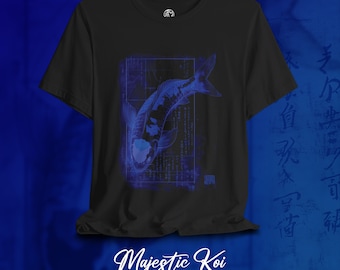 Blue Koi Fish T-Shirt – Japanese Art, Fish Lover Gift