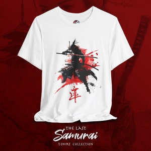 Samurai T Shirt, Black Samurai with Japanese Calligraphy Tshirt, Samurai Shirt, Japan Shirt, Asian Design, Oriental Art Shirt