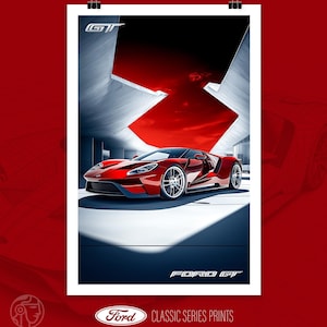 Ford GT Poster | Retro Racing Wall Art Inspired by Le Mans Legacy | Ideal Gift for Classic Car & Motorsport Fans