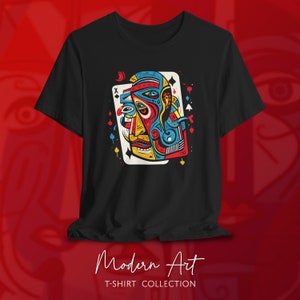 Camiseta de arte moderno de naipes, camiseta de arte de retrato moderno, camiseta de arte moderno, camiseta de arte abstracto, camiseta de arte de cartas de blackjack