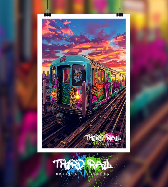NYC Subway Train Car Graffiti Art Poster - Street Art