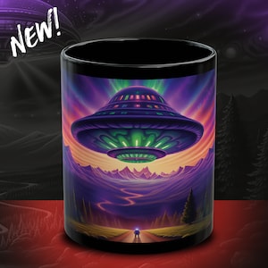 Alien Horizons Mug #2  - UFO mug, alien mug, UFO gift, space mug, gift for him, area 51 mug, space invader mug