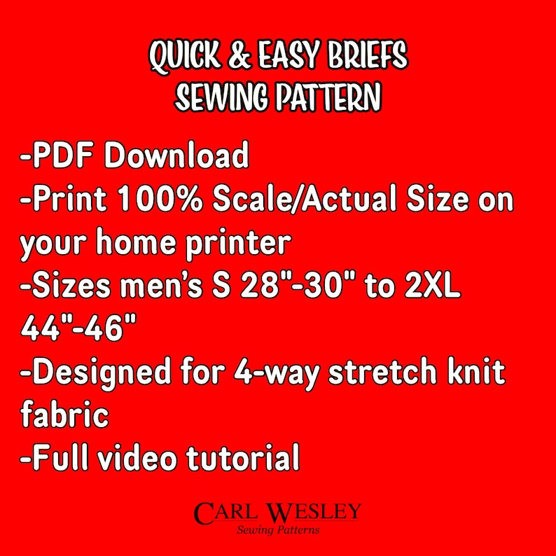 Men's Underwear Sewing Pattern PDF Download Etsy