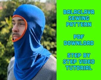 Balaclava Sewing Pattern PDF | One-Size Adult Fit | Welding, Winter, Motorcycle Use