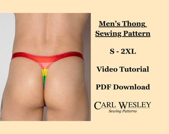 Mens Thong Sewing Pattern - Mens Underwear Digital PDF Sewing Pattern