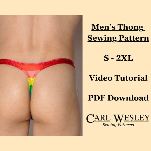 Mens Thong Sewing Pattern - Mens Underwear Digital PDF Sewing Pattern