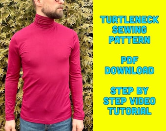Men's Turtleneck Sewing Pattern – DIY Winterwear – PDF Instant Download