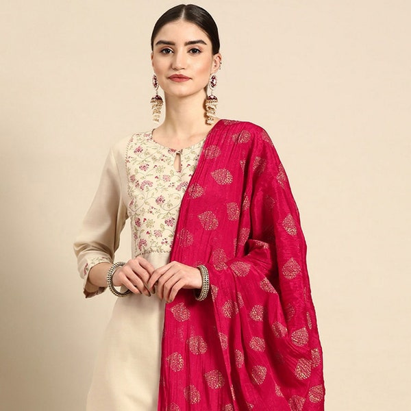 Women Kurta Set -  Orange Dyed Pure Cotton Kurta with Trousers, Punjabi Suit, Salwar Kameez, Embroidery Suit, Wedding Wear, Kurti Set
