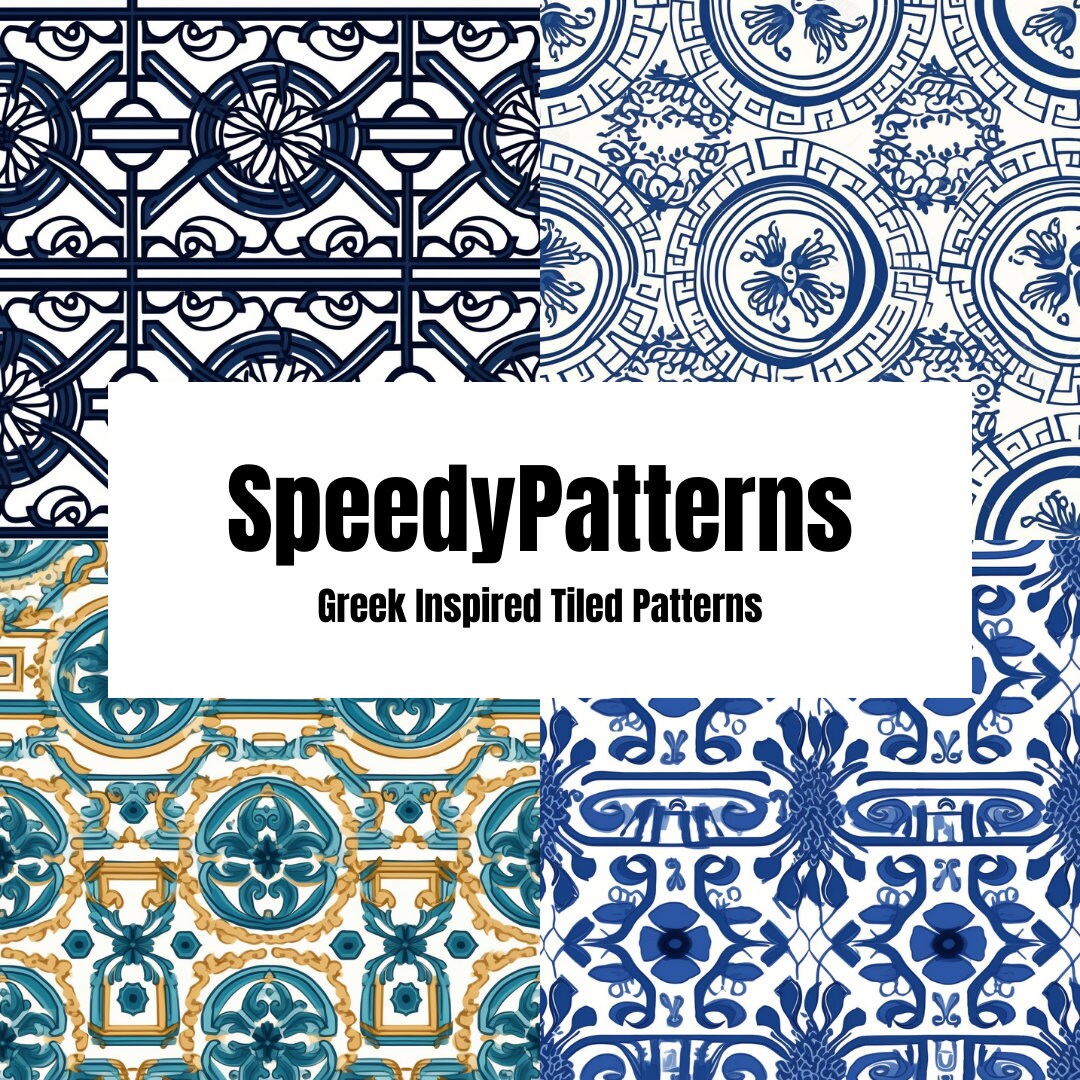 Printable Seamless Digital Tile Pattern Pack Greek Inspired - Etsy ...
