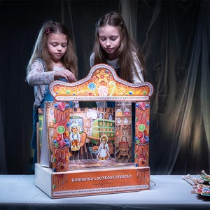 Puppet Theatre Set – 18 Illustrated Characters & 9 Story Backdrops