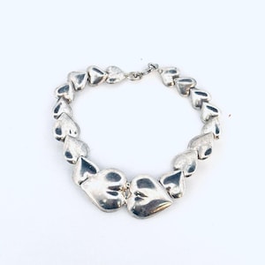 Vintage sterlingzilveren 925 schakelarmband, 6,5 inch lang, veerringsluiting