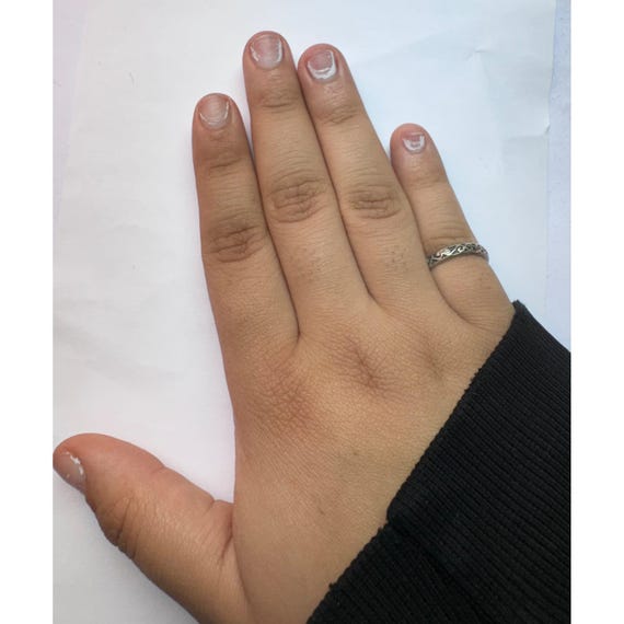 Estate Sterling Silver 925 Scroll Pattern Band Ri… - image 4