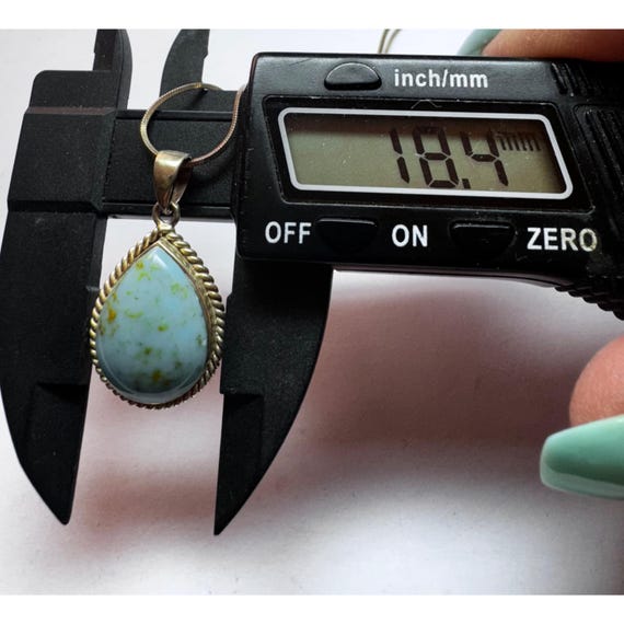 Vintage 925 Sterling Silver Turquoise Teardrop Pe… - image 6