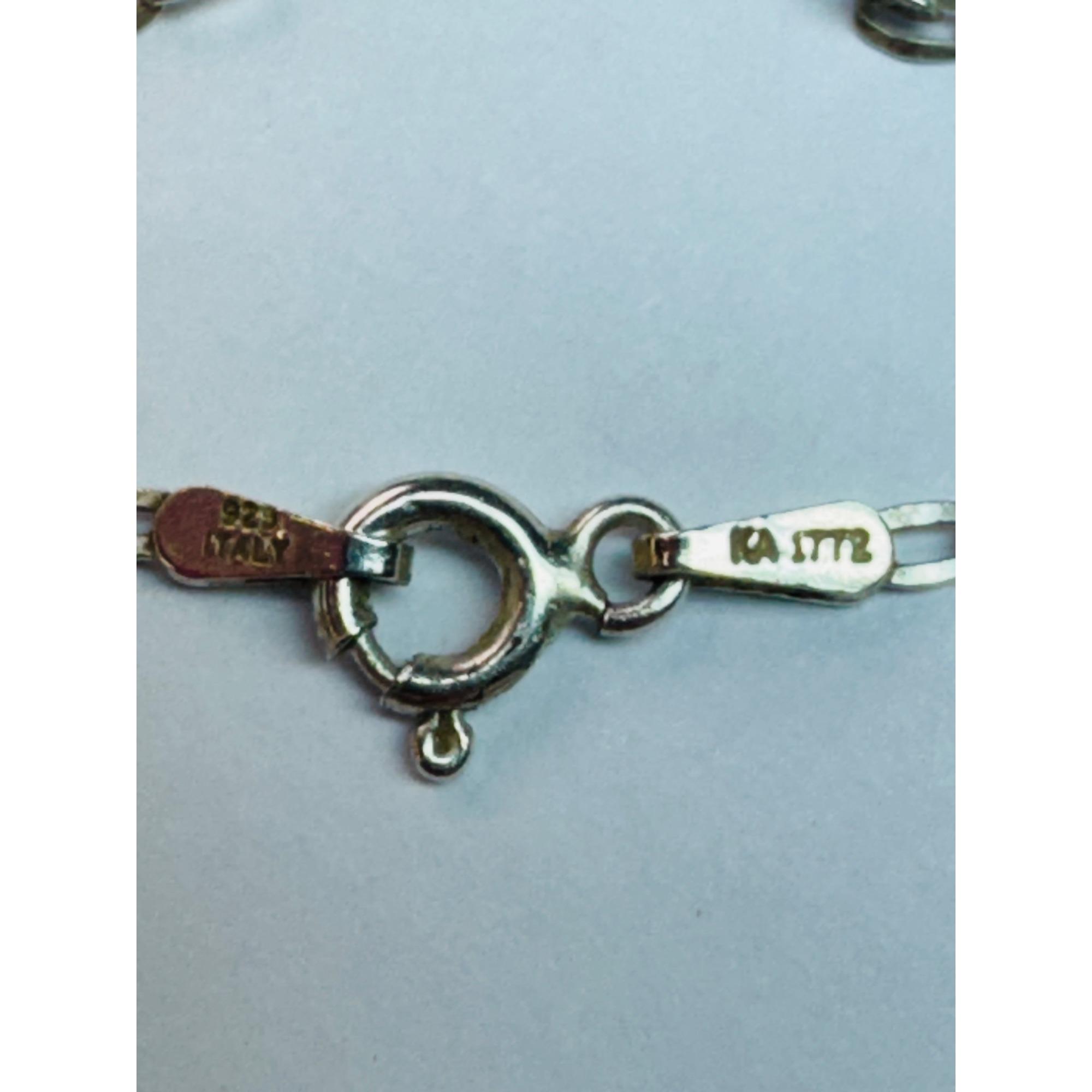 Collana con ciondolo in filigrana in argento sterling, catena a maglie ovali da 24, Italia, 4,32 g - Italia
