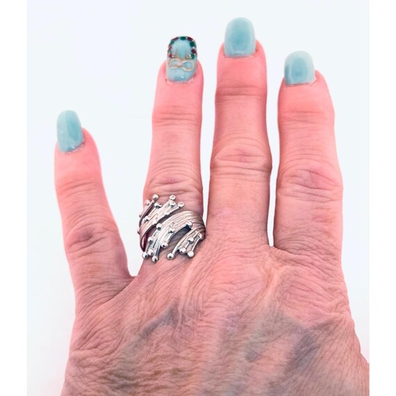925 Sterling Silver Adjustable Wrap Ring Size 7.5… - image 6