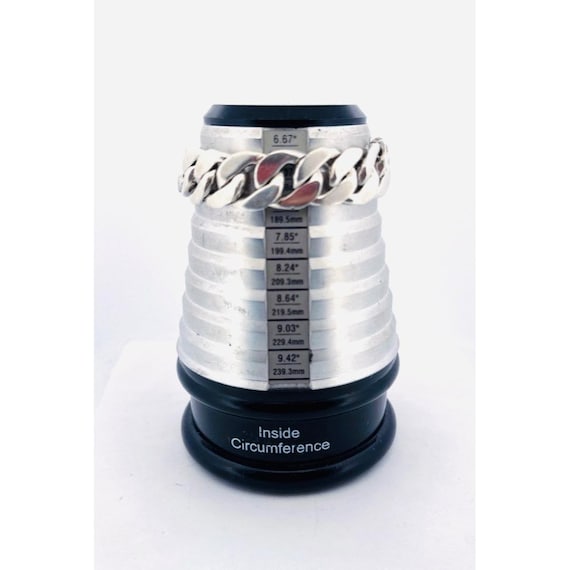 Estate Vintage 875 Silver Heavy 15.8mm Curb Chain Bracelet 71.7g 7