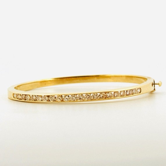 Vintage 14k Yellow Gold Bangle Statement Bracelet… - image 1