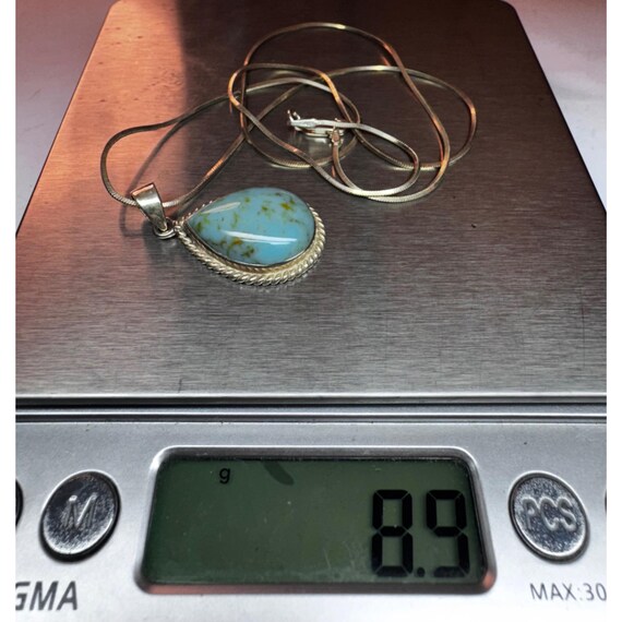 Vintage 925 Sterling Silver Turquoise Teardrop Pe… - image 9