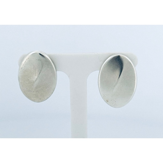 Elegant Vintage Sterling Silver Oval Chunky Stud … - image 1