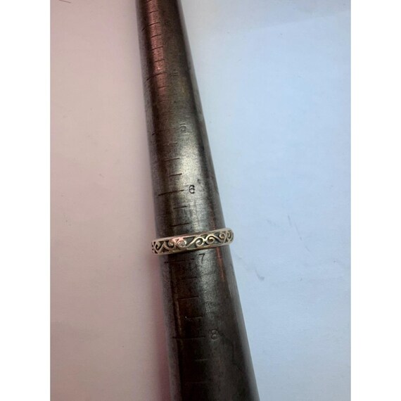 Estate Sterling Silver 925 Scroll Pattern Band Ri… - image 7