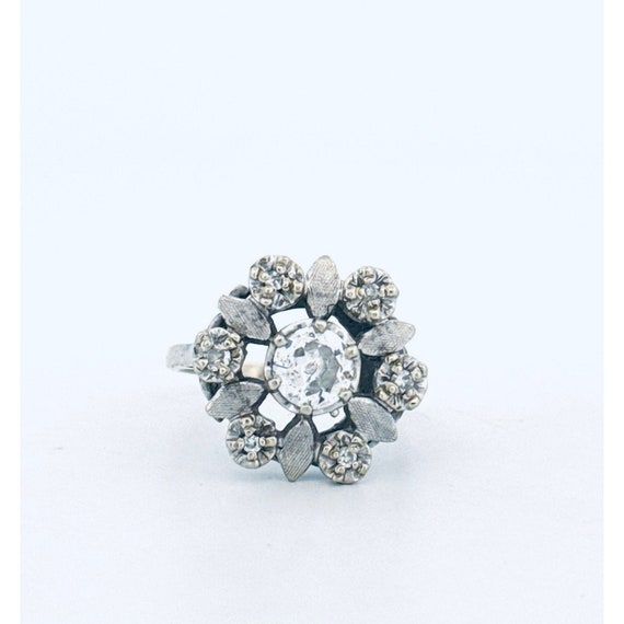 Antique Victorian 18K White Gold Diamond Cluster … - image 1