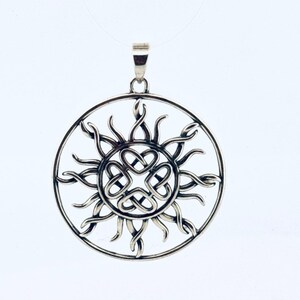 Vintage 925 Sterling Silver Viking Sun Symbol Pendant, 3.1g, Estate Jewelry