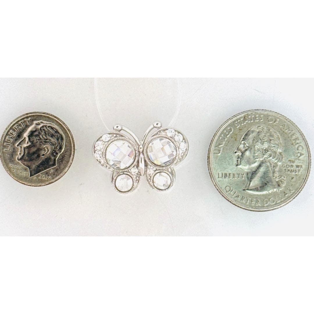 新品 925 スターリングシルバー バタフライペンダント キラキラ輝く