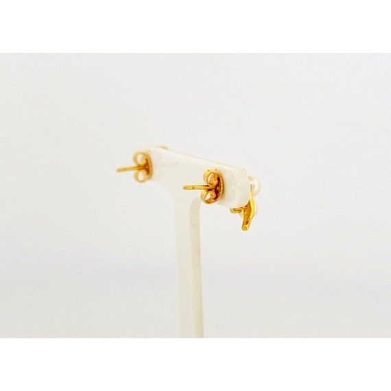 18k Yellow Gold Ribbon with Triple Akoya Pearls S… - image 4