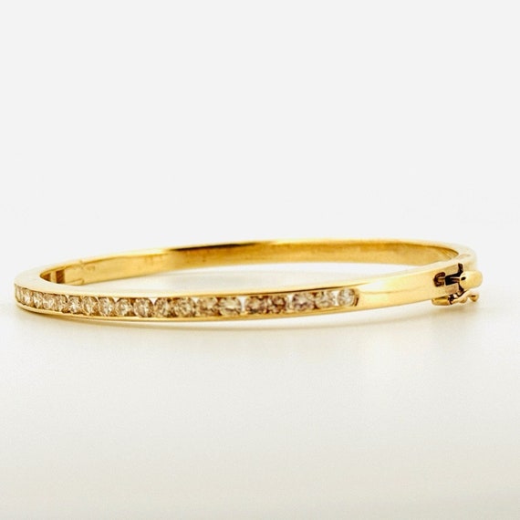 Vintage 14k Yellow Gold Bangle Statement Bracelet… - image 2