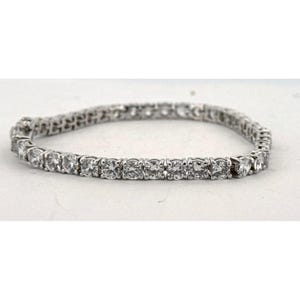 Vintage Estate Sterling Silver 925 CZ Tennis Bracelet 7&quot; Length 14.7g Sparkling