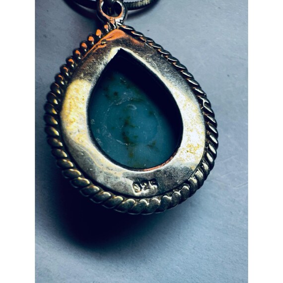 Vintage 925 Sterling Silver Turquoise Teardrop Pe… - image 10
