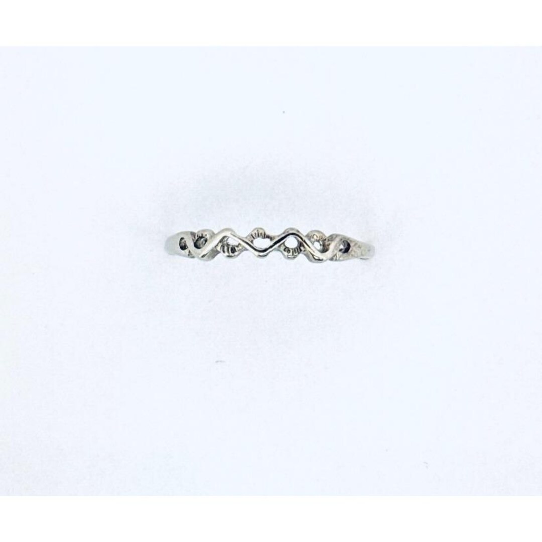 Vintage Estate Sterling Silver Twisted Design Thin Band Ring