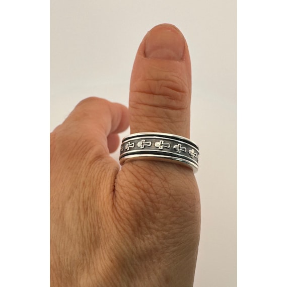 Mexico Sterling Silver Spinner Ring Eye of Ra and… - image 5