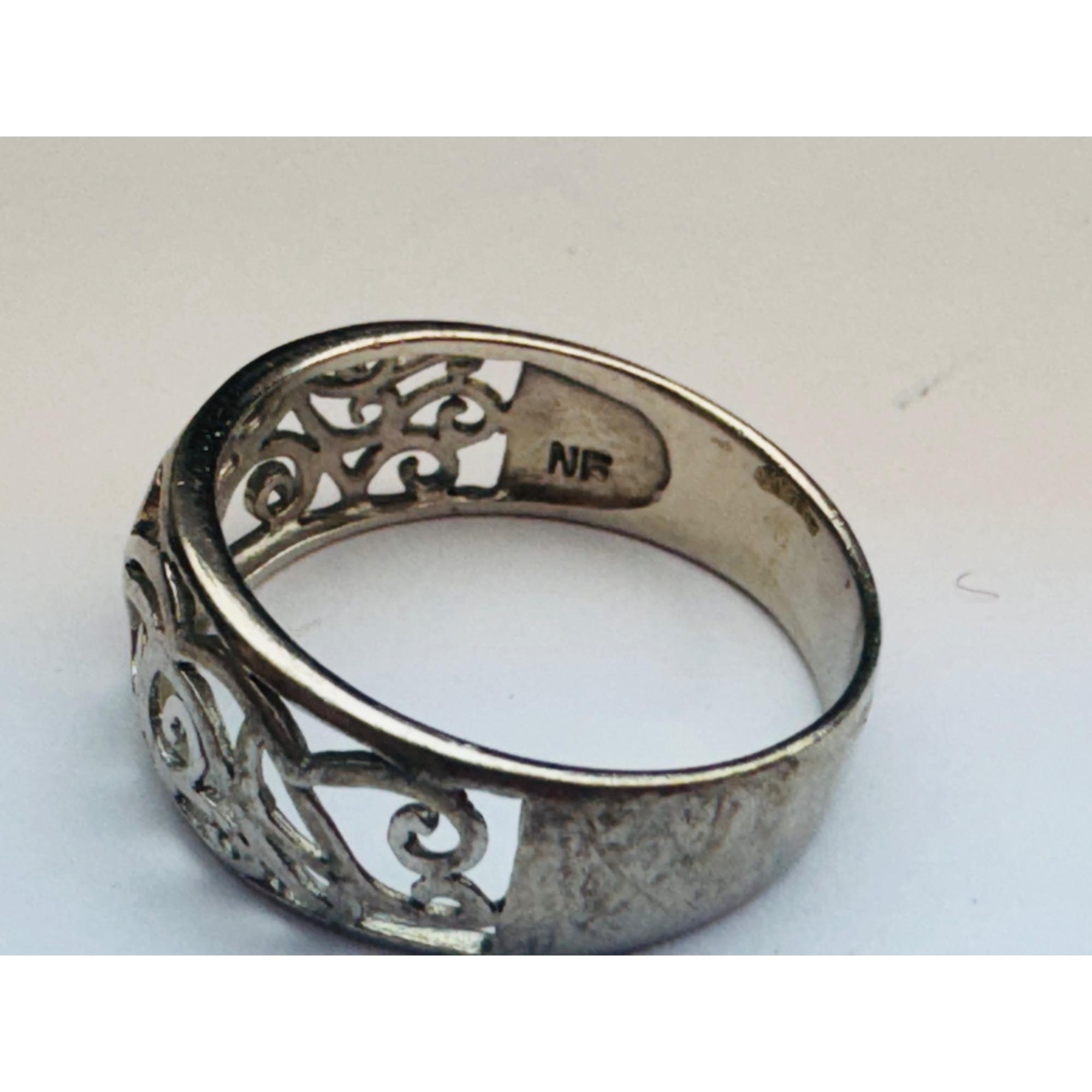 Vintage Estate Sterling Silver 925 Scroll Wide Band Ring Size 8 