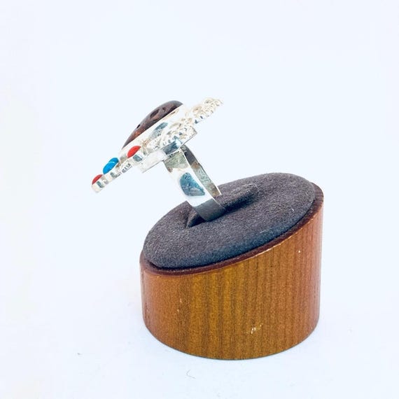 925 Sterling Silver Statement Ring Amber Turquois… - image 4