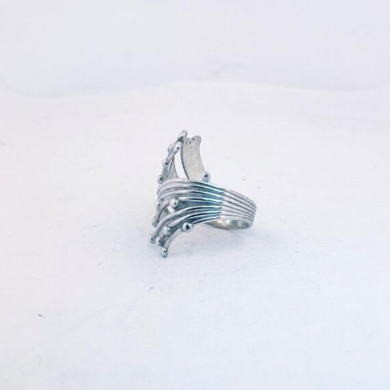 925 Sterling Silver Adjustable Wrap Ring Size 7.5… - image 5