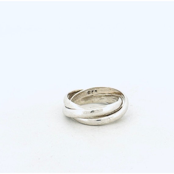 Sterling Silver 925 Rolling Trinity Band Ring - T… - image 2