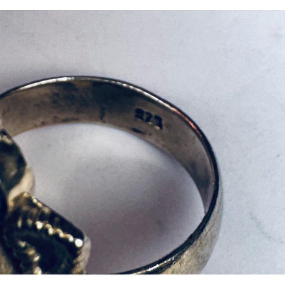 925 Sterling Silver Statement Ring Amber Turquois… - image 11