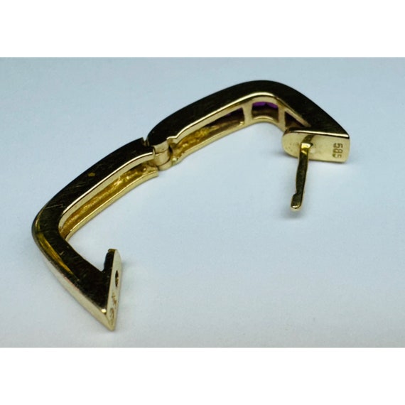 Vintage Estate 14k Yellow Gold Small Square Hoop … - image 9