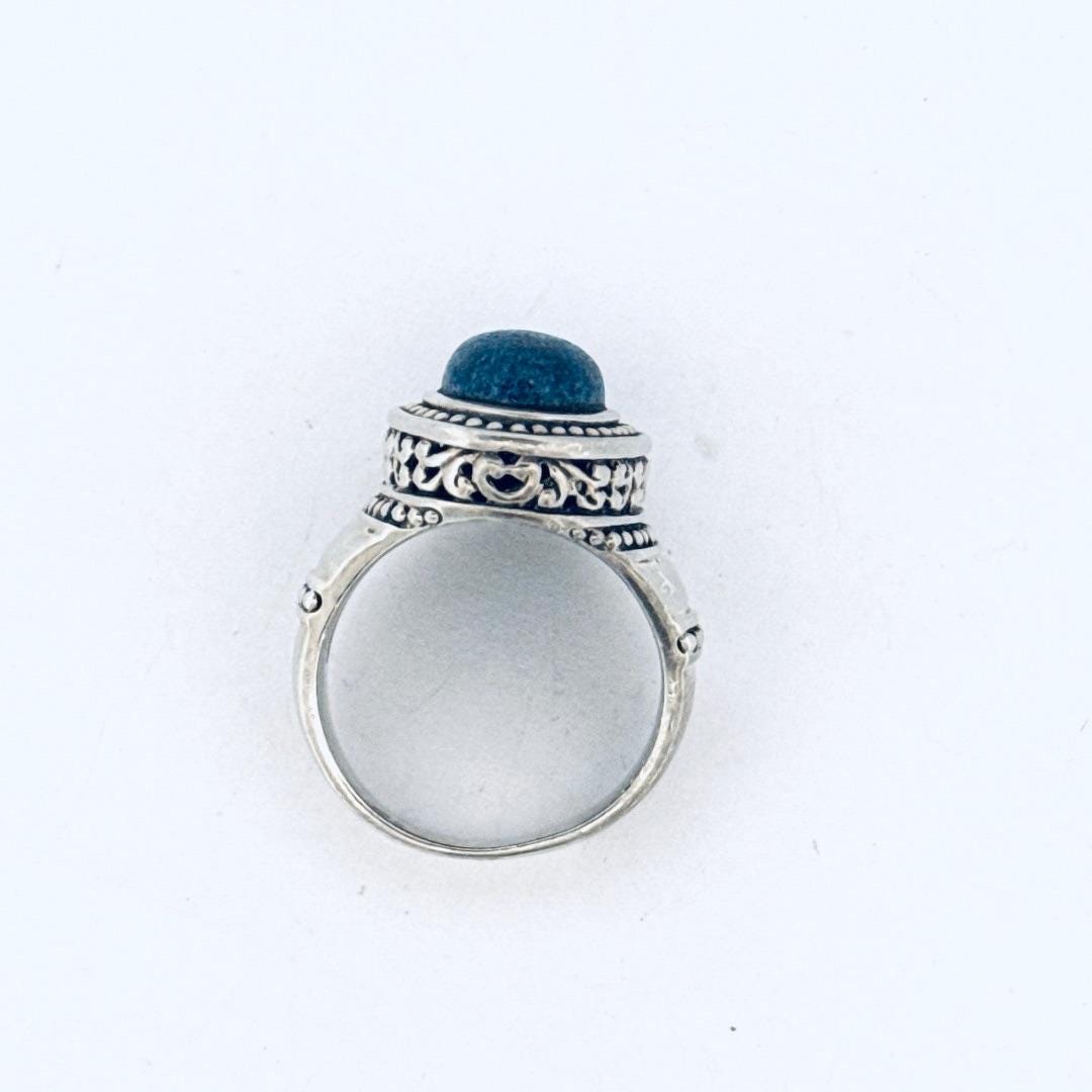 Bague Argent 925 Et Lapis-lazuli Taille 53 - Grande Bague Bohème Neuve Avec étiquettes