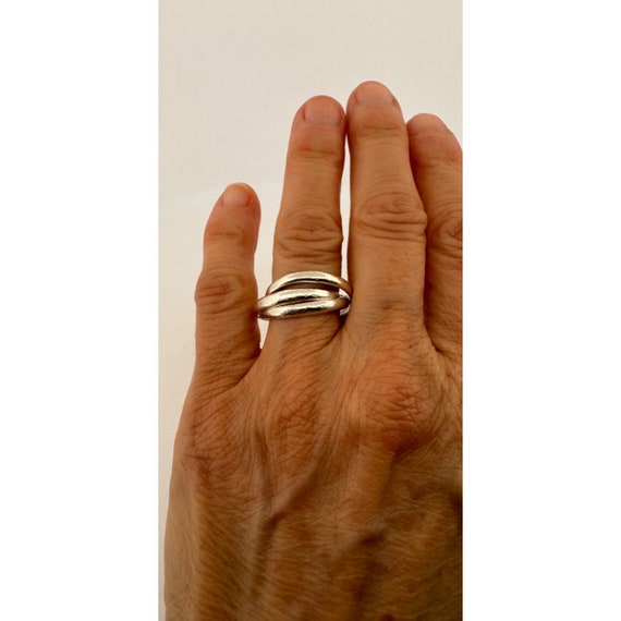 Sterling Silver 925 Rolling Trinity Band Ring - T… - image 6