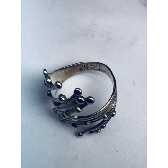 925 Sterling Silver Adjustable Wrap Ring Size 7.5… - image 11