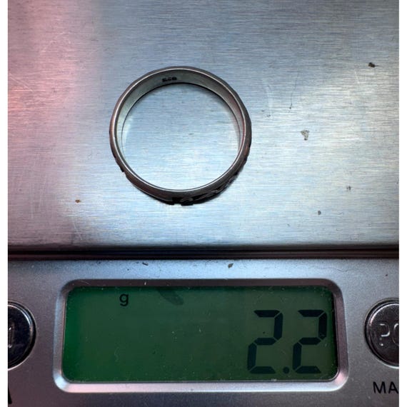 Estate Sterling Silver 925 Scroll Pattern Band Ri… - image 8