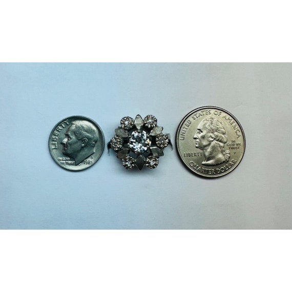 Antique Victorian 18K White Gold Diamond Cluster … - image 10