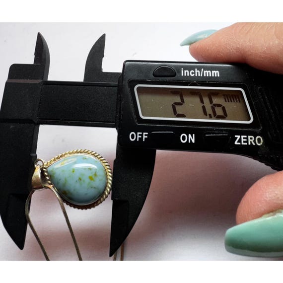 Vintage 925 Sterling Silver Turquoise Teardrop Pe… - image 7