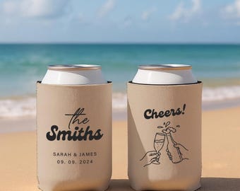 Personalized Wedding Can Cooler - Stubby Holder - Party Favor & Gift