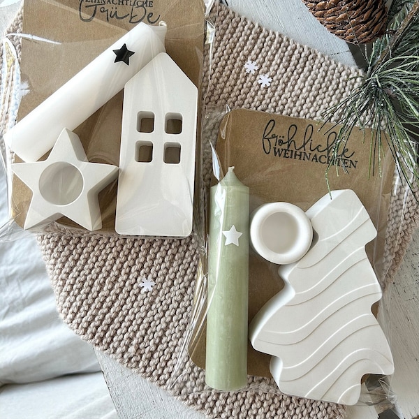Weihnachtsgeschenk - Nikolausgeschenk - Wichtelgeschenk - Kerzengeschenk - Kleinigkeit - Mitbringsel - Kartengeschenk - Haus - Tannenbaum