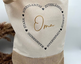 Bag Grandma - Jute bag - Mother's Day gift - Best Mom - Best Grandma - Shopper - Jute bag Mom - Grandma gift idea -