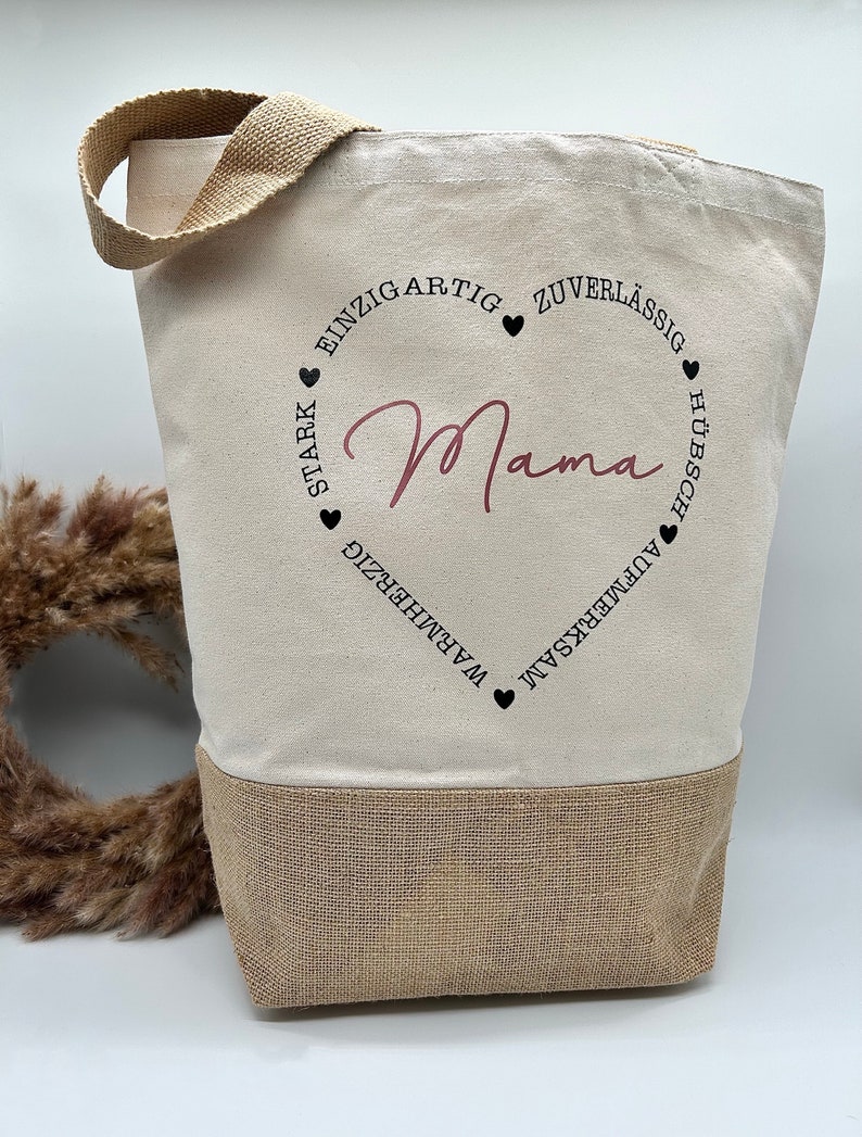 Tasche Oma Jutetasche Muttertagsgeschenk Beste Mama Beste Oma Shopper Jutetasche Mama Oma Geschenkidee Bild 5